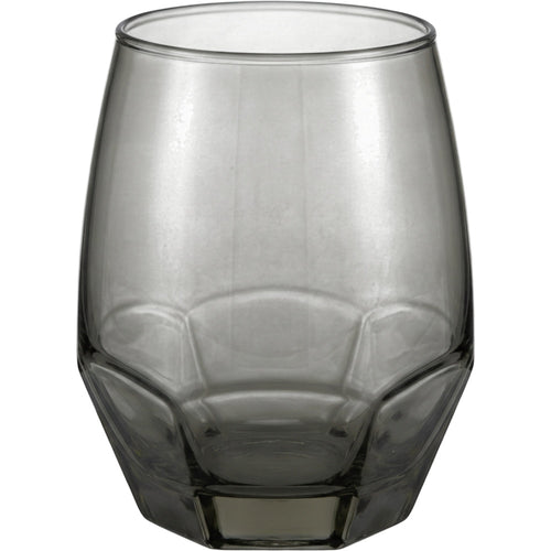 Kwdrx Six-Facet Base Stemless Wine Glass 16 oz Smoke Gray - Product view