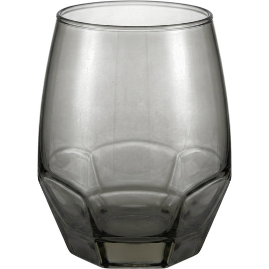 Kwdrx Six-Facet Base Stemless Wine Glass 16 oz Smoke Gray - Product view