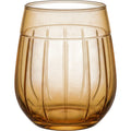 Kwdrx Twelve-Rib Optic Stemless Wine Glass 15 oz Amber - Product view