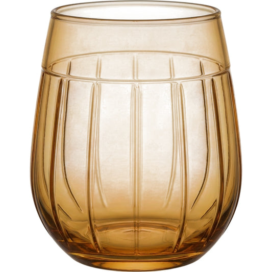 Kwdrx Twelve-Rib Optic Stemless Wine Glass 15 oz Amber - Product view