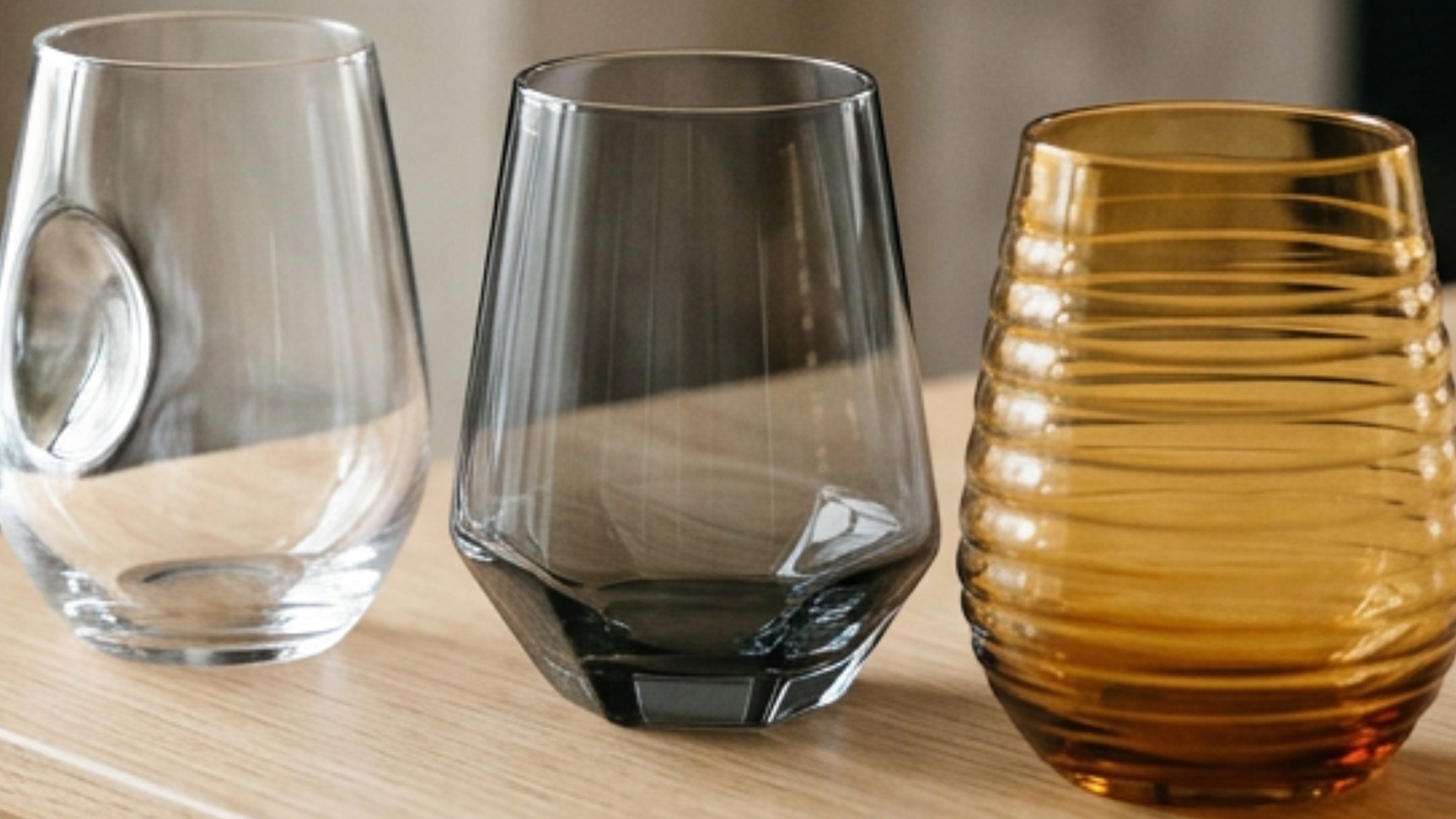Kwdrx Stemless Wine Glasses and Stemless Glass Tumblers